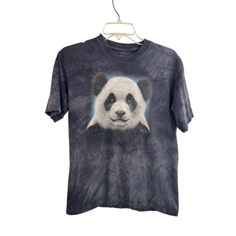 The Mountain Panda Graphic Tee XL Gray Tie Dye Animal USA Kids